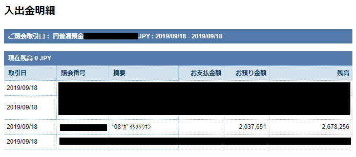 GEMFOREX|出金履歴