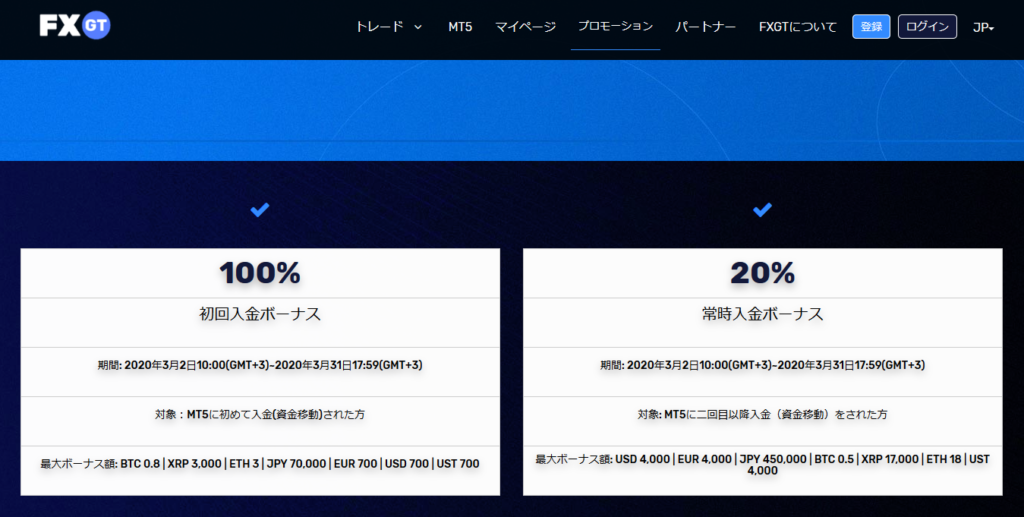 FXGTのプロモーション