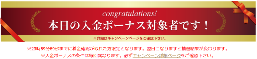 100%入金ボーナス