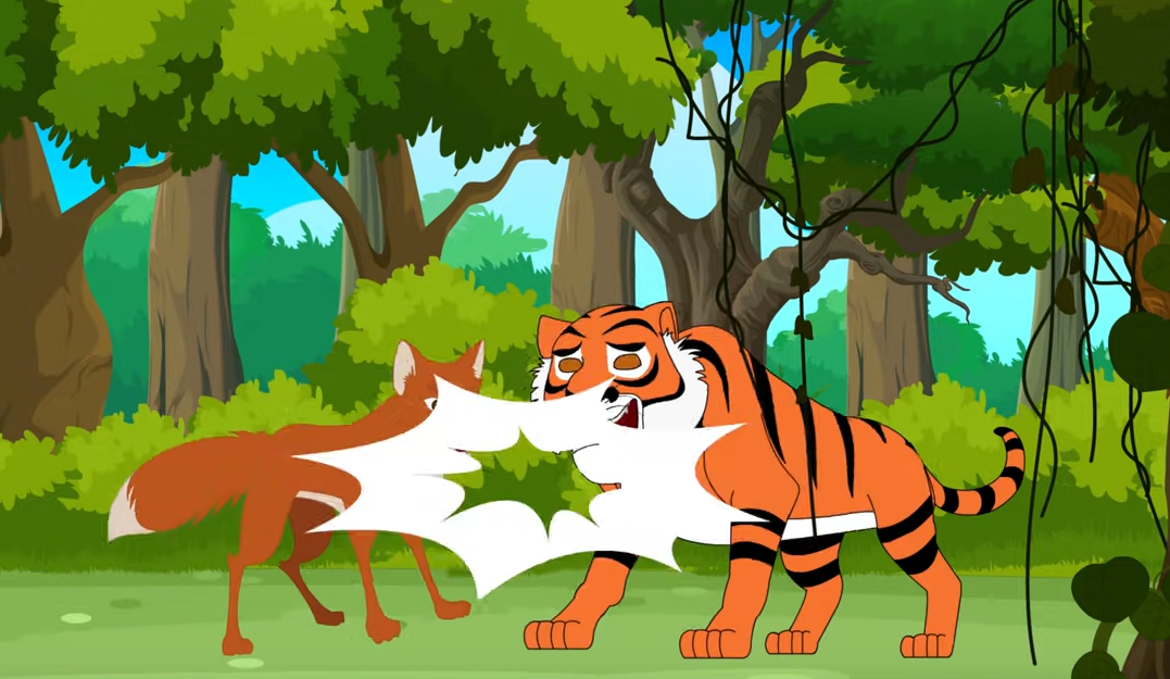 Fox bumped into the tiger